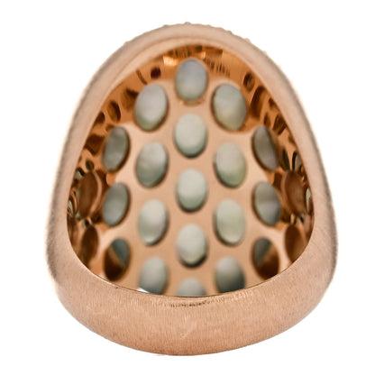 Roberto Coin 18K Rose Gold Brown Diamond Blue Rutilated Quartz Cocktail Ring 53 6.5 4 of 6