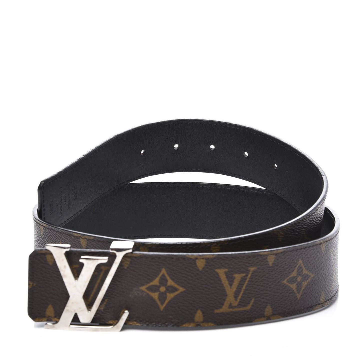 Calfskin Monogram 40mm LV Initiales Reversible Belt 85 34 Black