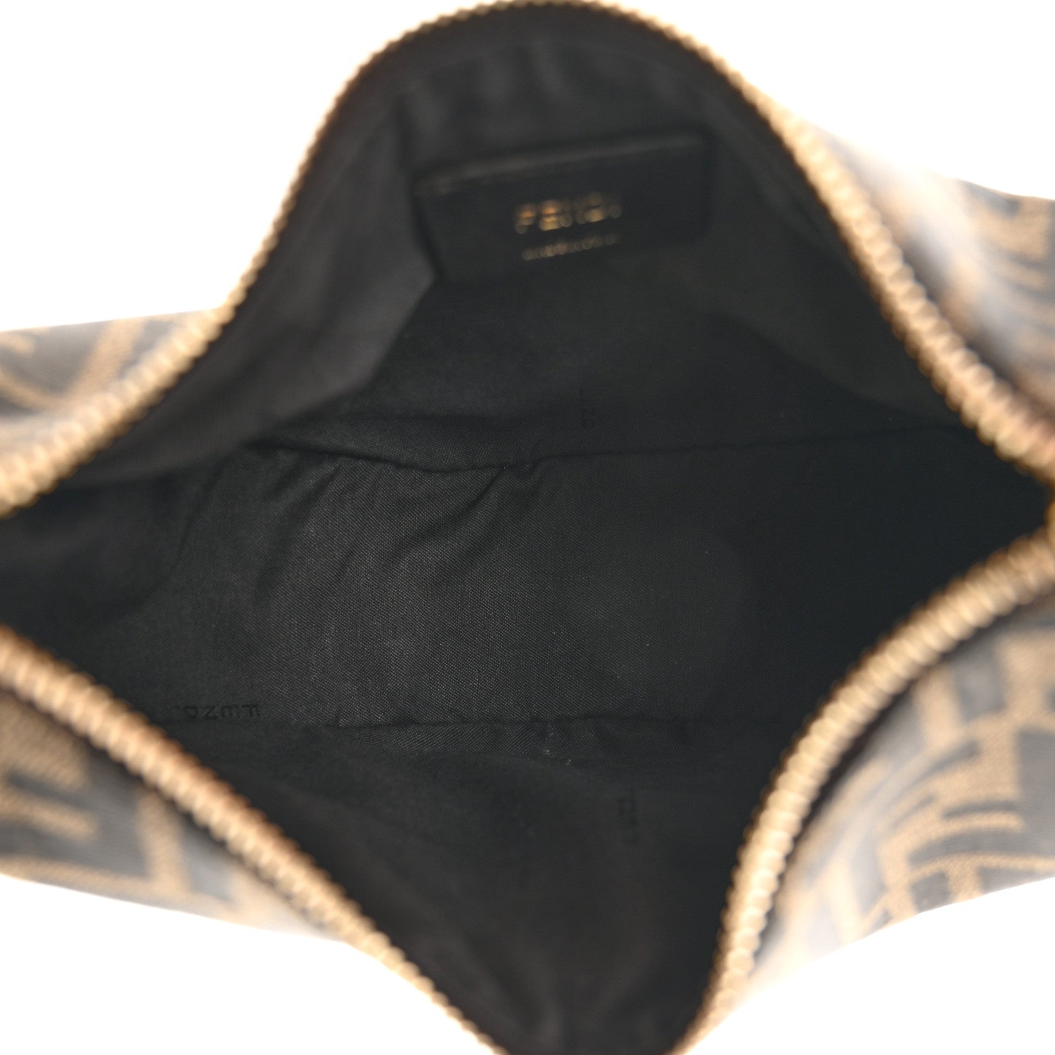 Fendi Fabric Jacquard Vitello Grace FF 1974 Mini Fendigraphy Hobo Bag Tobacco Moro Ebano 5 of 12