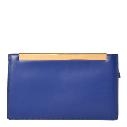 Saint Laurent Calfskin Lutetia Clutch Royal Blue 1 of 10