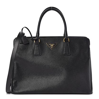 Prada Saffiano Lux Large Top Handle Open Tote Black 1 of 11