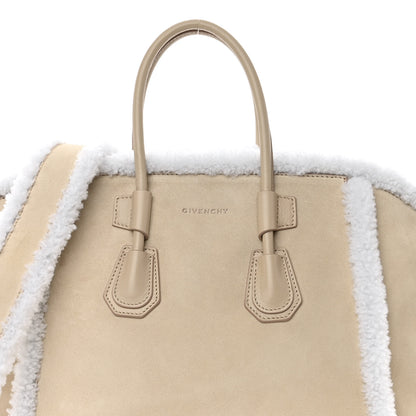 Givenchy Suede Shearling Small Antigona Natural Beige 7 of 9