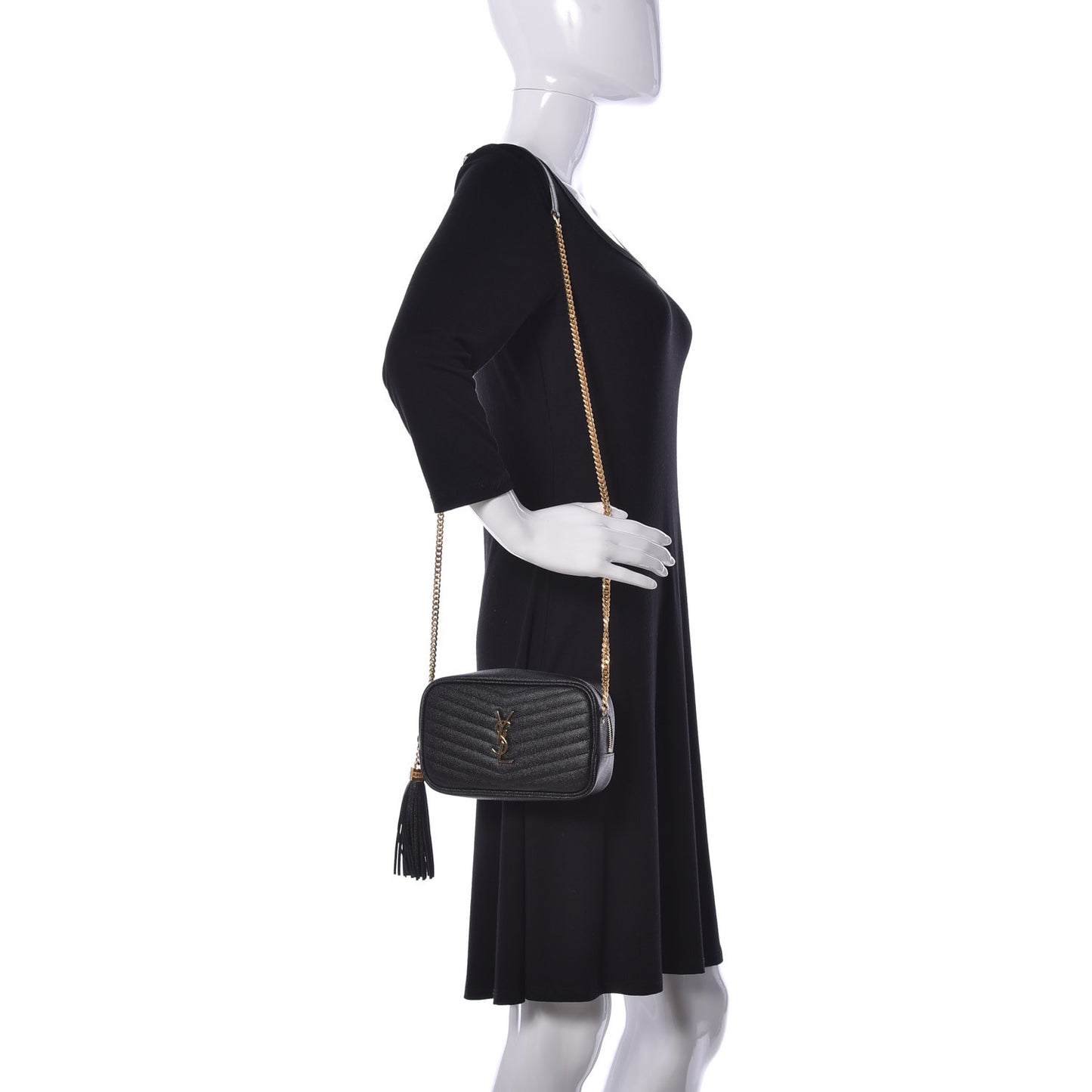 Grain De Poudre Matelasse Monogram Mini Lou Camera Bag Black
