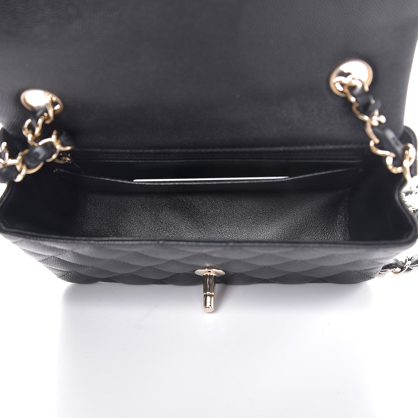 Caviar Quilted Mini Rectangular Flap Black