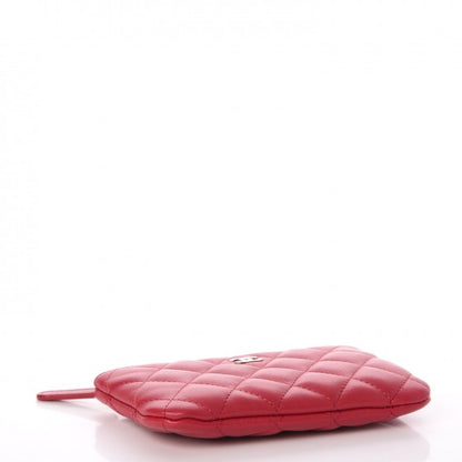 Chanel Lambskin Quilted Small Cosmetic Case Dark Pink 4 of 8