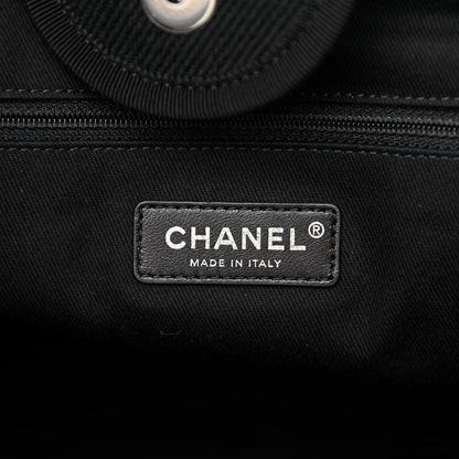 Chanel Canvas Pearl Medium Deauville Tote Black 5 of 14