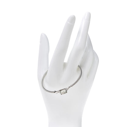 David Yurman Sterling Silver Diamond Prasiolite 3mm Petite Wheaton Bracelet 2 of 5