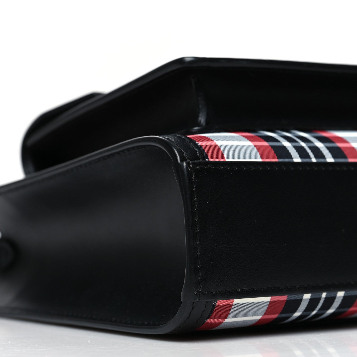 Burberry Calfskin Nylon Tartan Mini Pocket Bag Bright Red 9 of 11