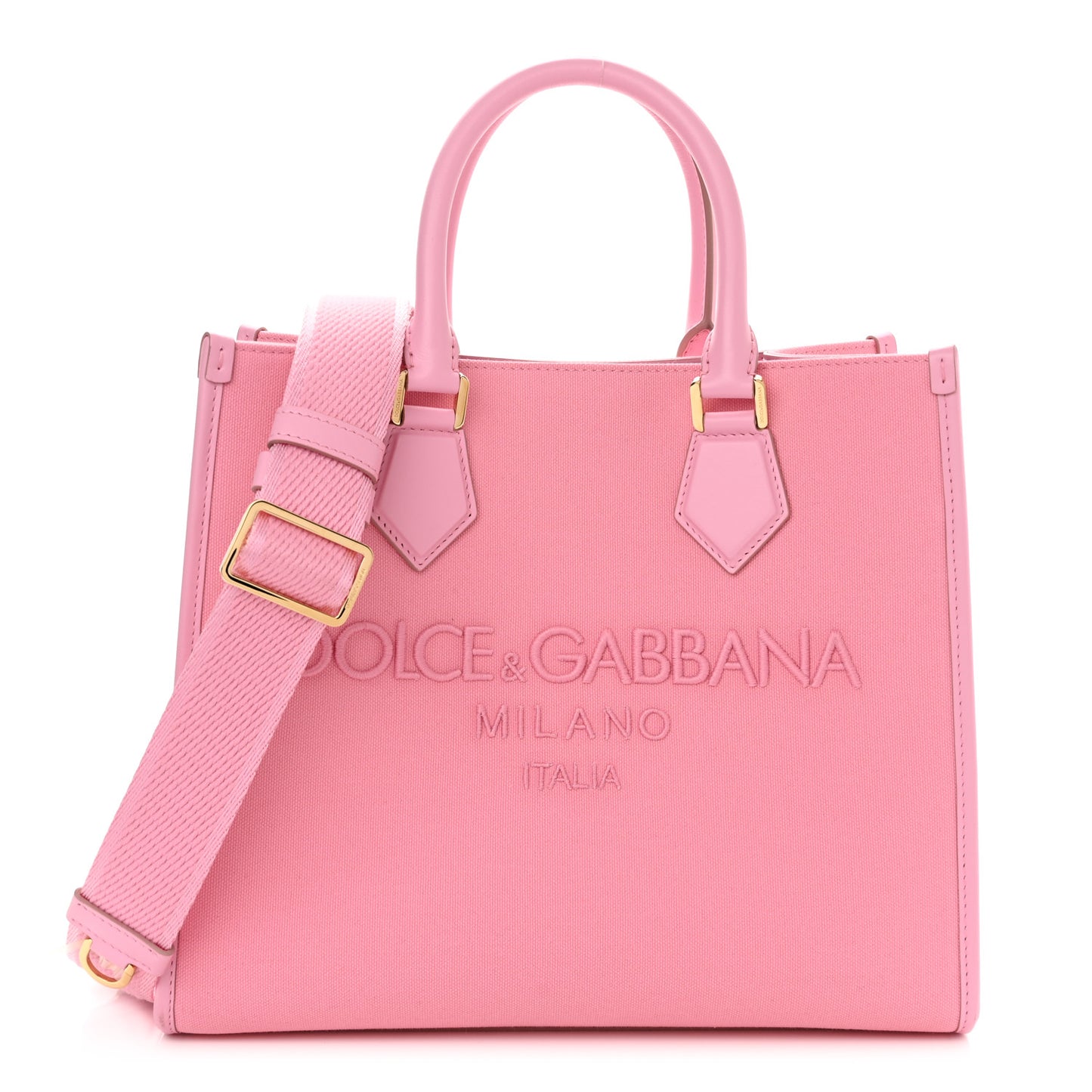 Canvas Embroidered Logo Shopper Tote Pink