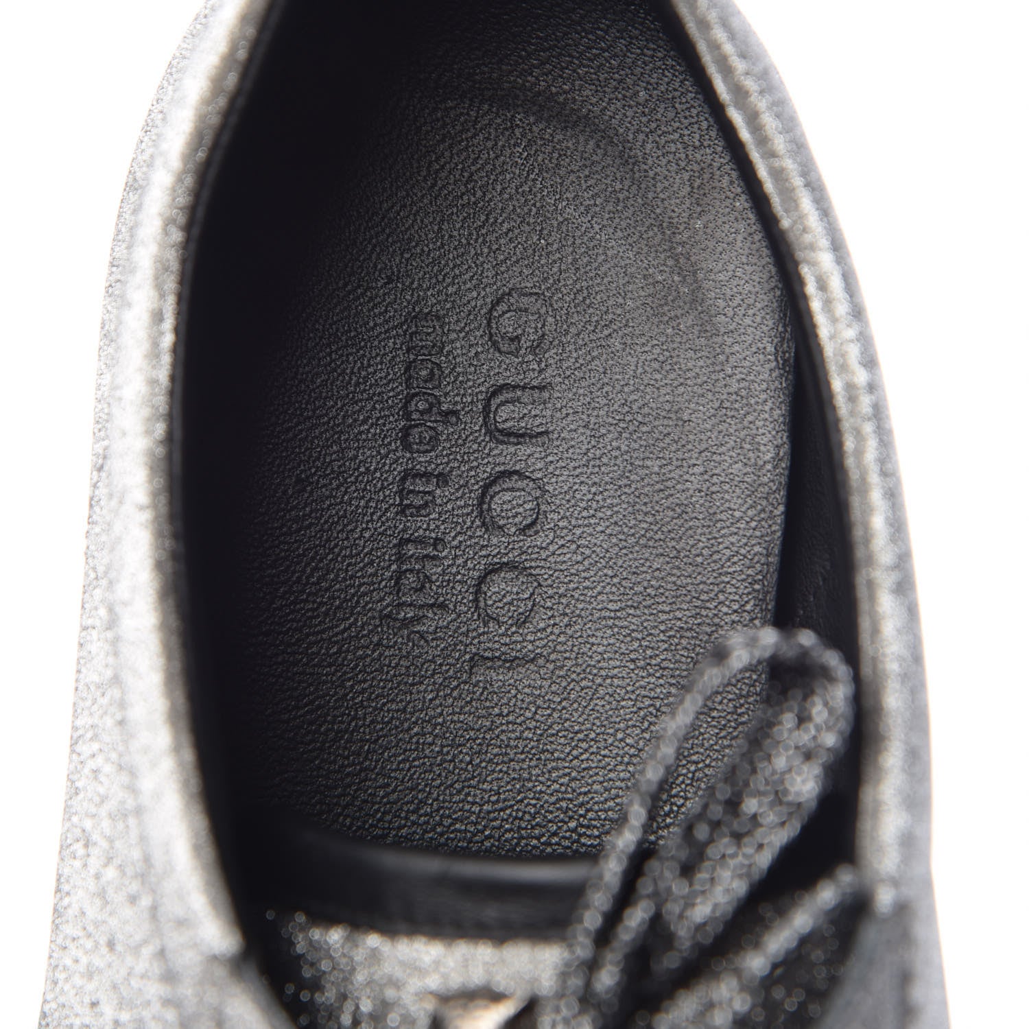 Gucci Glitter Fabric Studded Web Mens Sneakers 9 Silver 7 of 12