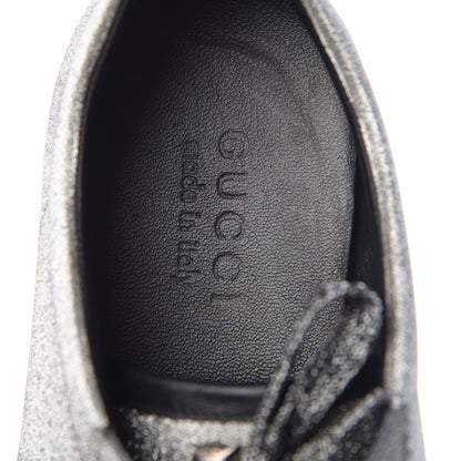 Gucci Glitter Fabric Studded Web Mens Sneakers 9 Silver 7 of 12