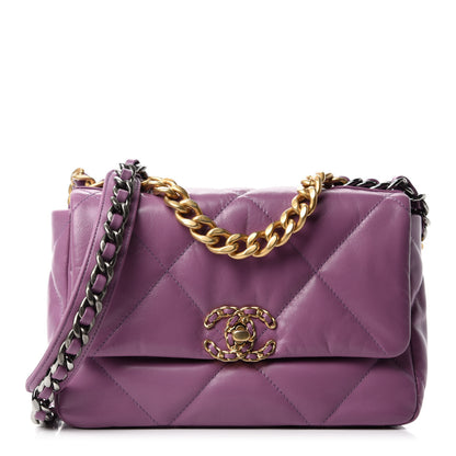 Chanel Goatskin Quilted Medium 19 Flap Violet Purple 1 of 11