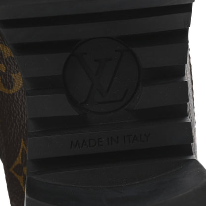 Louis Vuitton Suede Calfskin Monogram Laureate Platform Desert Boots 40 Black 7 of 9