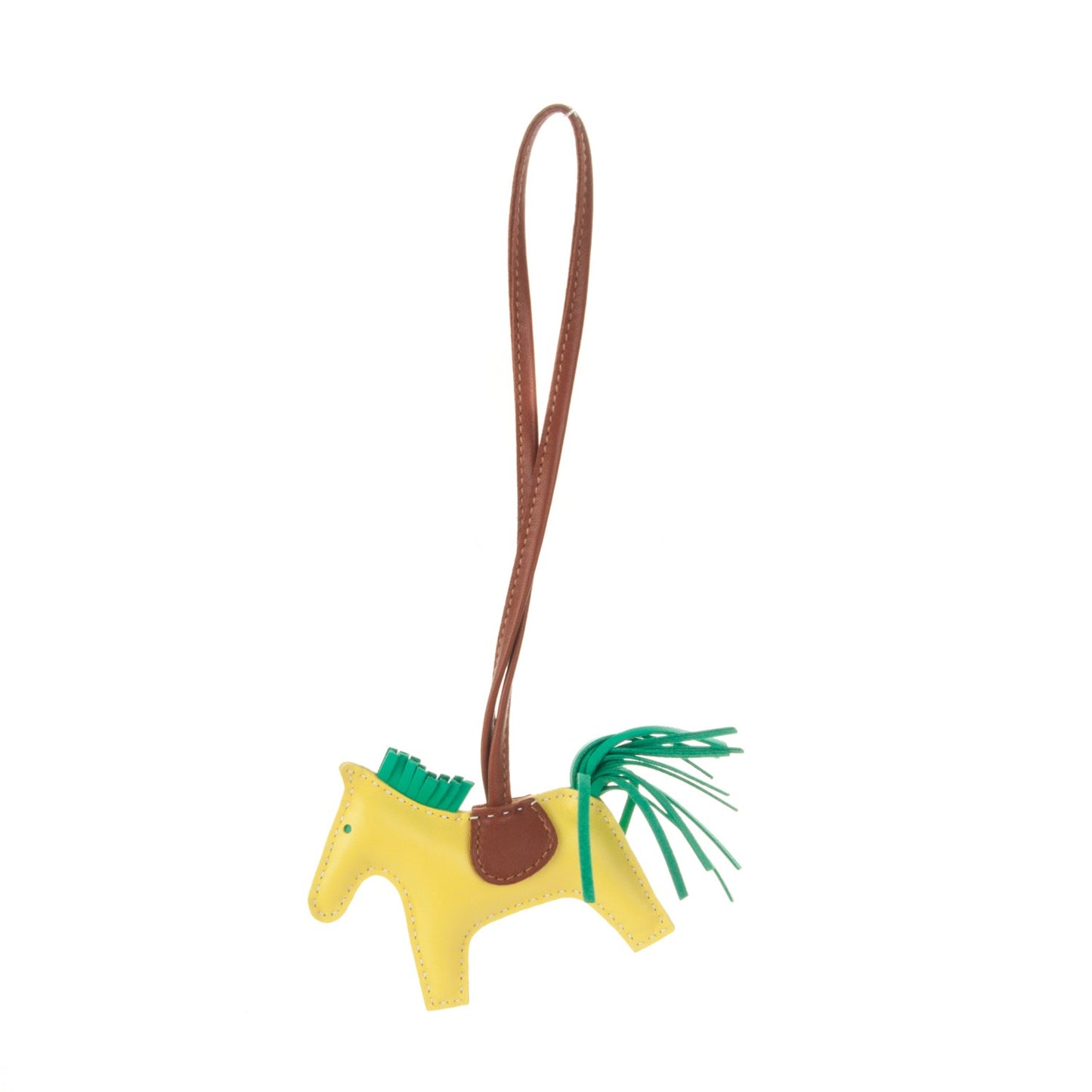 Milo Lambskin Grigri Rodeo Horse Bag Charm PM Lime Menthe Fauve