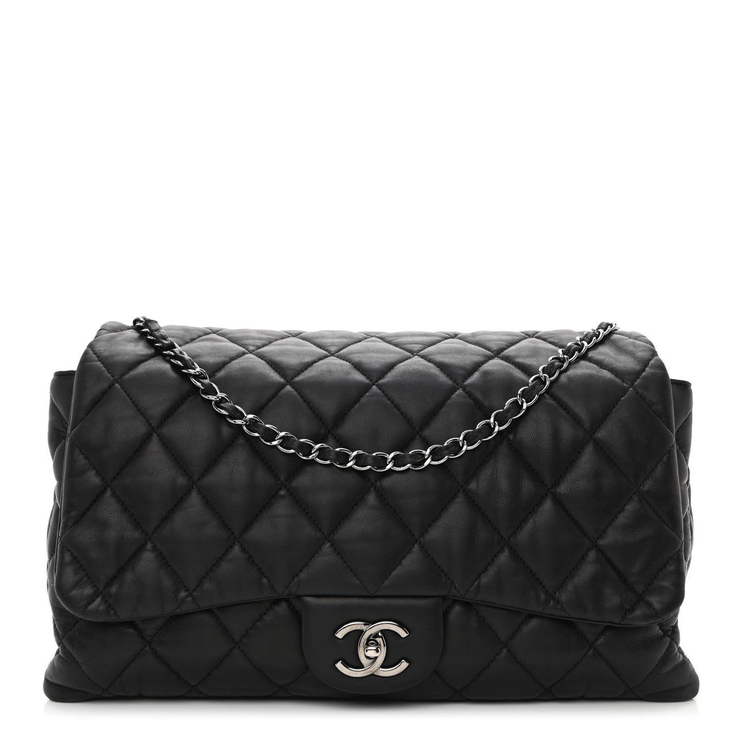 Lambskin Quilted Maxi Chanel 3 Flap Black