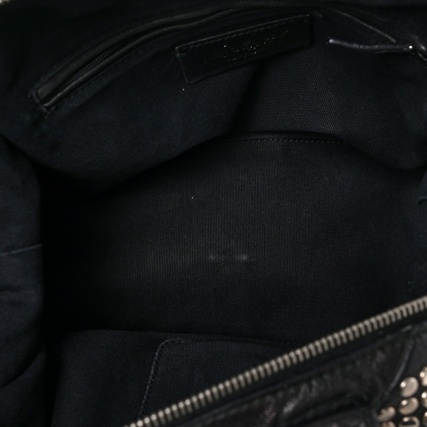 Calfskin Studded Easy Sac Black