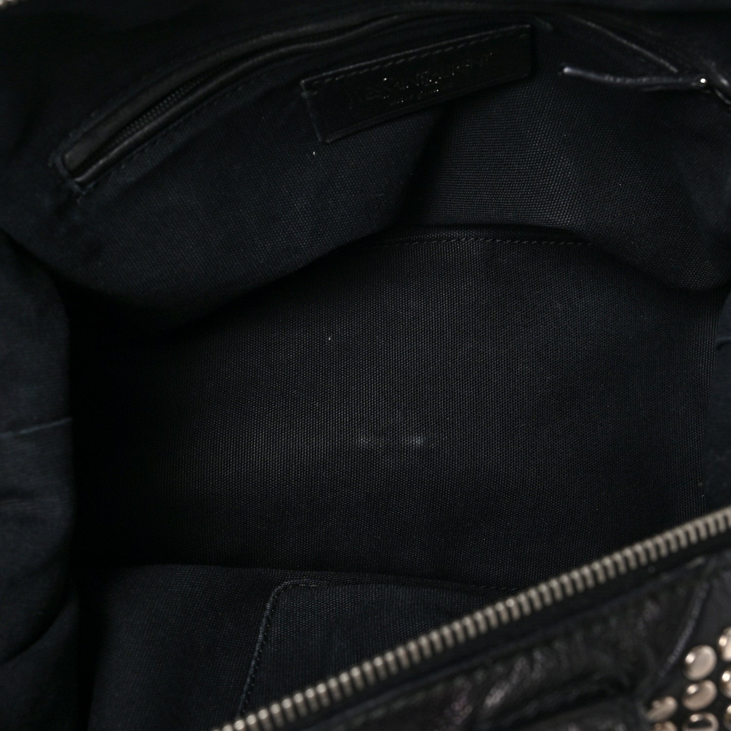 Saint Laurent Calfskin Studded Easy Sac Black 5 of 11