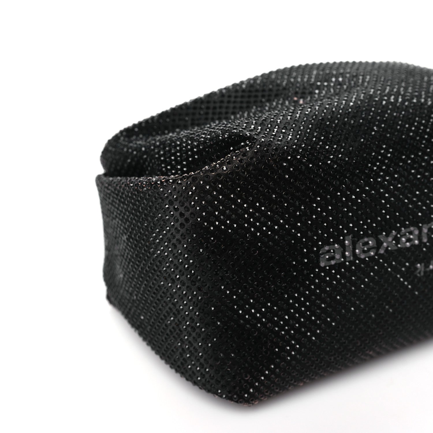 Alexander Wang Satin Crystal Rhinestone Mini Scrunchie Clutch  Black 8 of 10