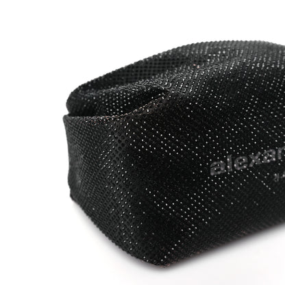Alexander Wang Satin Crystal Rhinestone Mini Scrunchie Clutch  Black 8 of 10