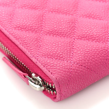 Chanel Caviar Quilted Large Gusset Zip Around Wallet Pink 8 of 10