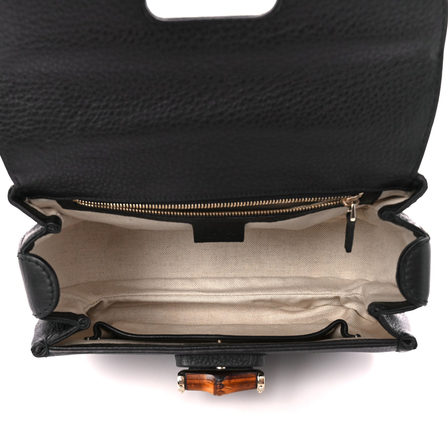 Calfskin Medium New Bamboo Top Handle Bag Black
