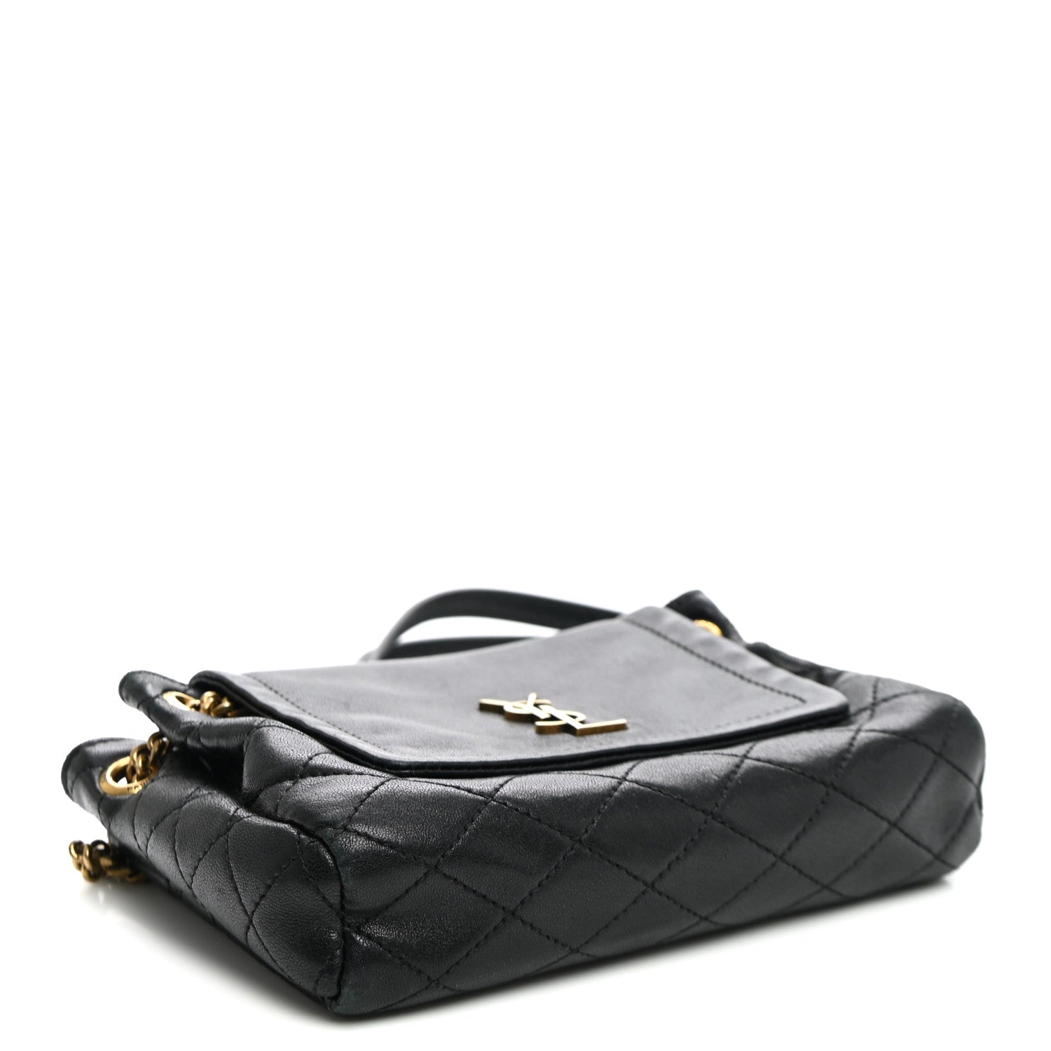 Saint Laurent Lambskin Quilted Monogram Mini Nolita Black 4 of 10