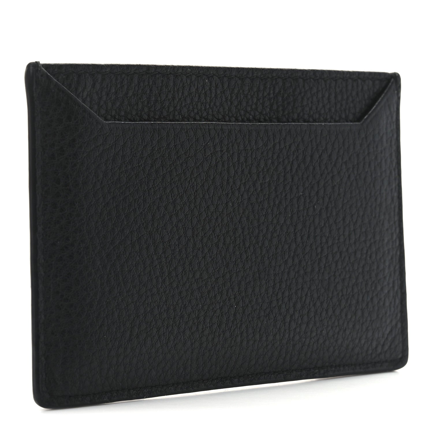 Prada Vitello Grain Metal Card Holder Black 3 of 7