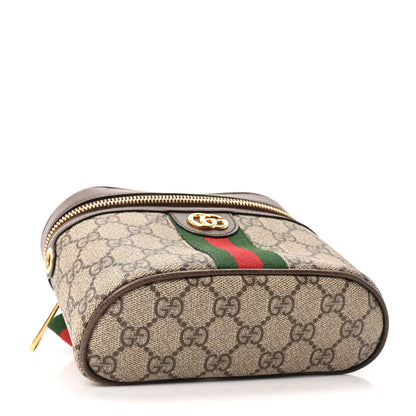 Gucci GG Supreme Monogram Textured Dollar Calfskin Web Ophidia Belt Bag 110 44 Beige Ebony New Acero 4 of 9