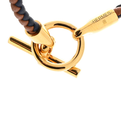 Hermes Swift Braided Glenan Bracelet Indigo Gold 4 of 5