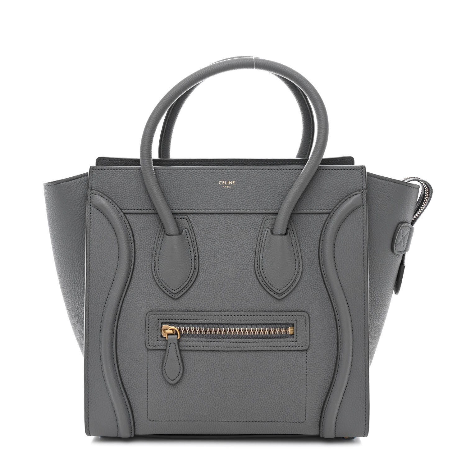 Celine Baby Drummed Calfskin Micro Luggage Kohl 1 of 11