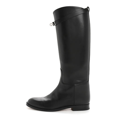 Hermes Box Kelly Jumping Boots 38 Black 1 of 11