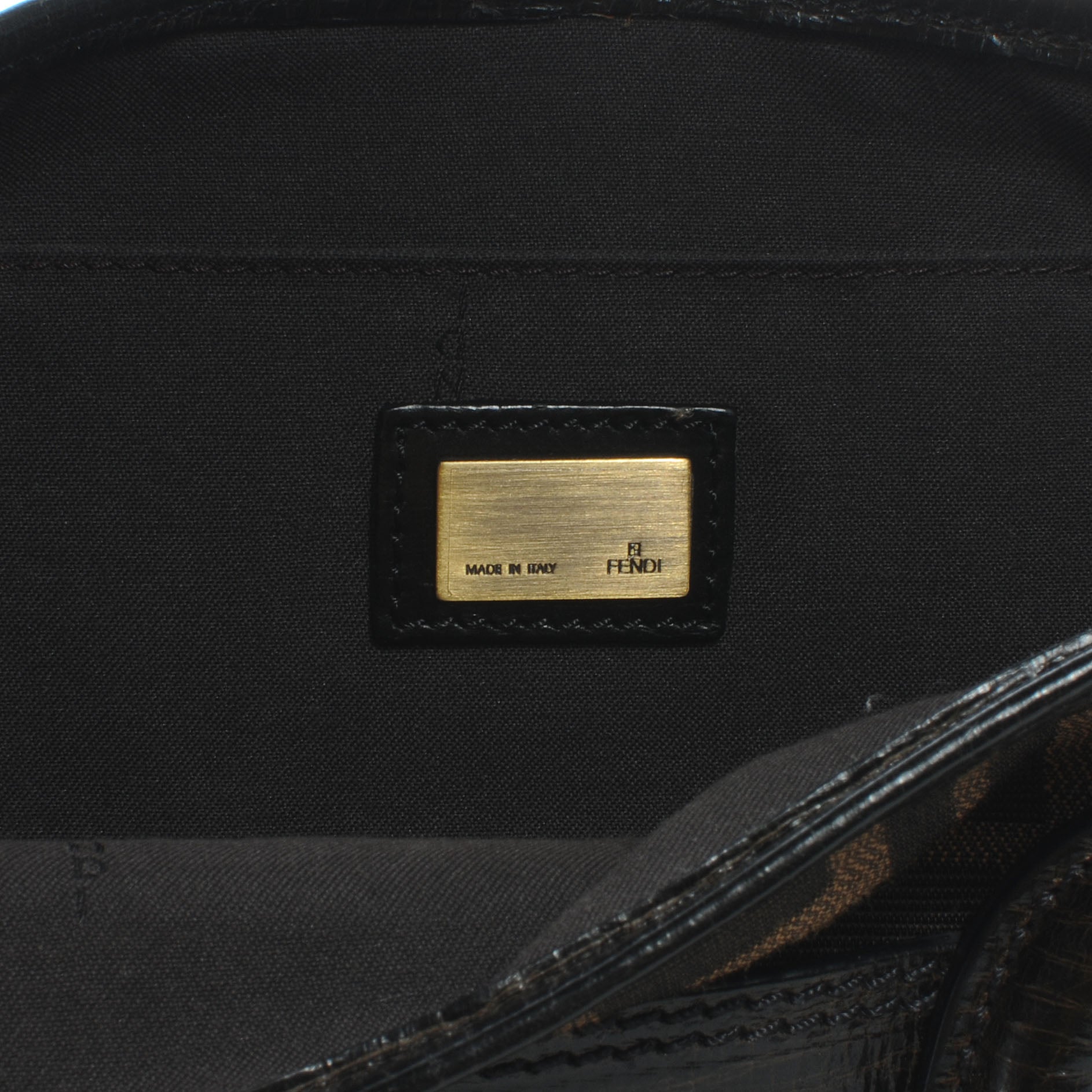 Fendi Zucca B Bis Flap Bag Tobacco Castagna 6 of 7