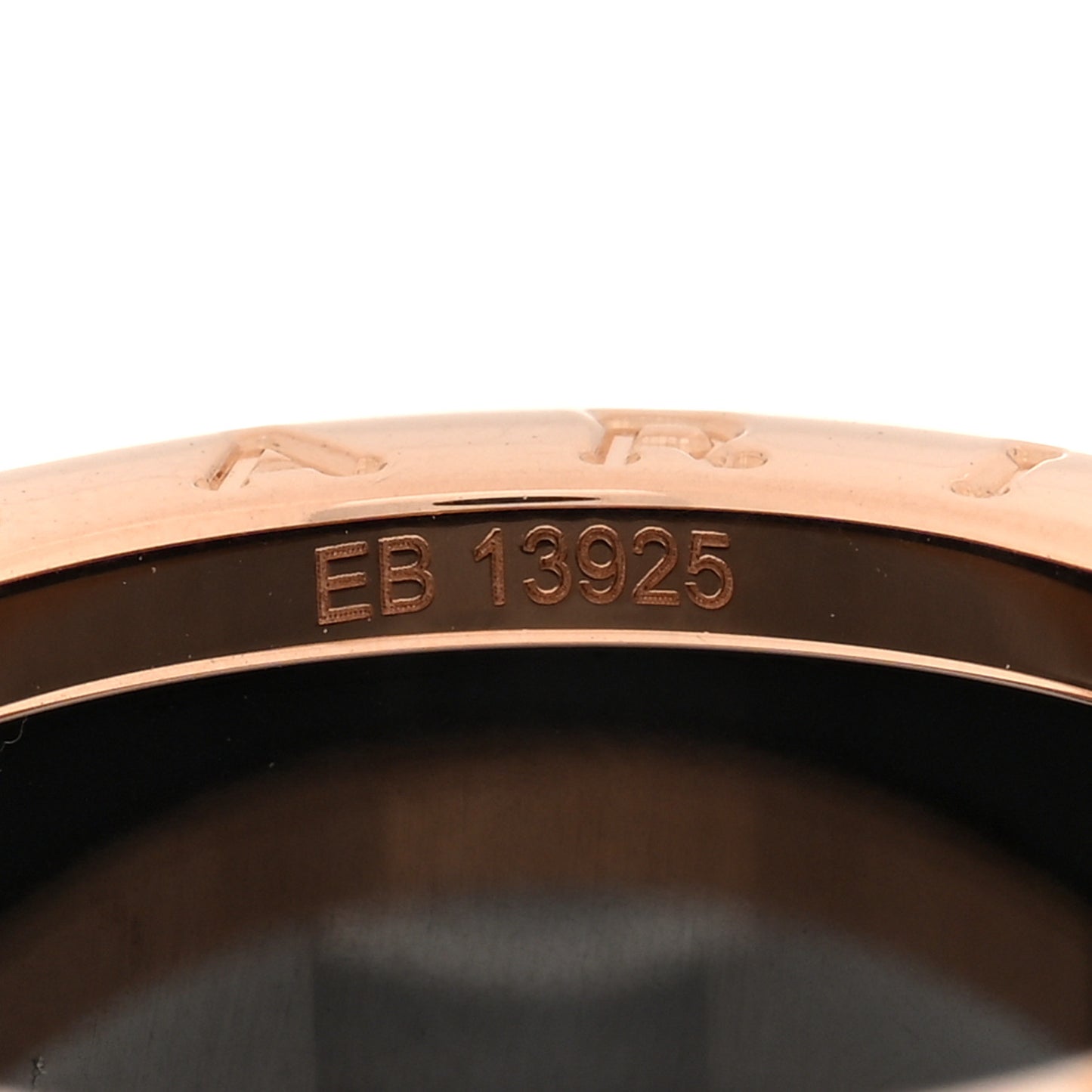 18K Rose Gold Black Ceramic B.Zero1 Four-Band Ring 56 7.5