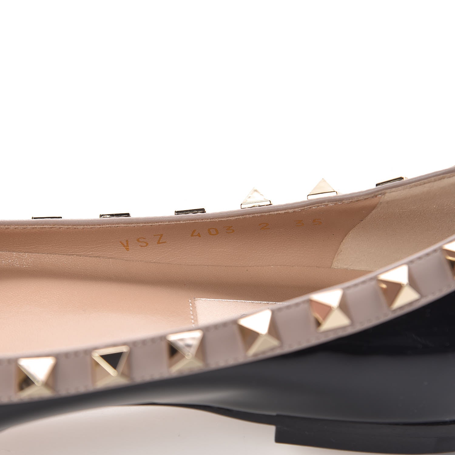 Valentino Garavani Patent Nappa Rockstud Ballerina Flats 35 Black Poudre 6 of 10