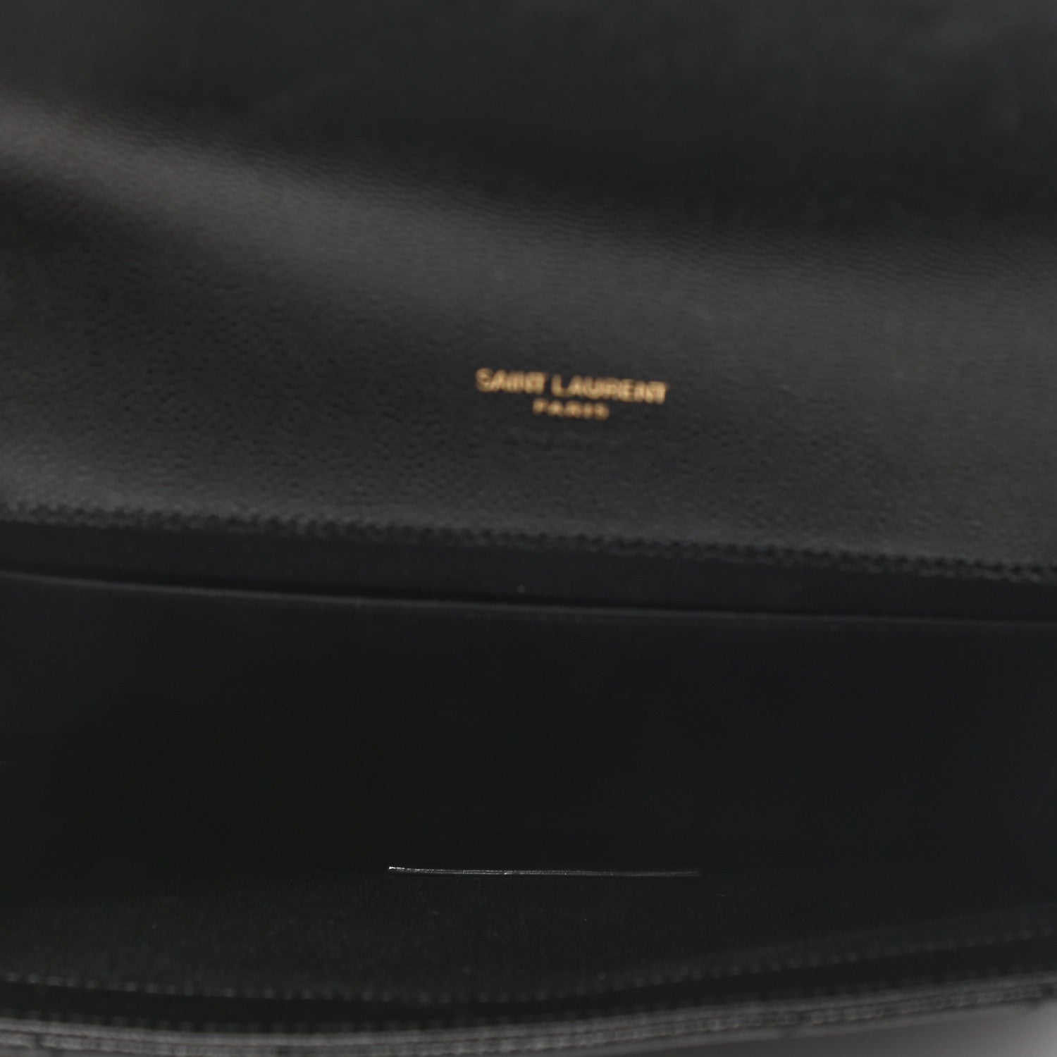 Saint Laurent Grain De Poudre Matelasse Chevron Monogram Envelope Clutch Black 6 of 9