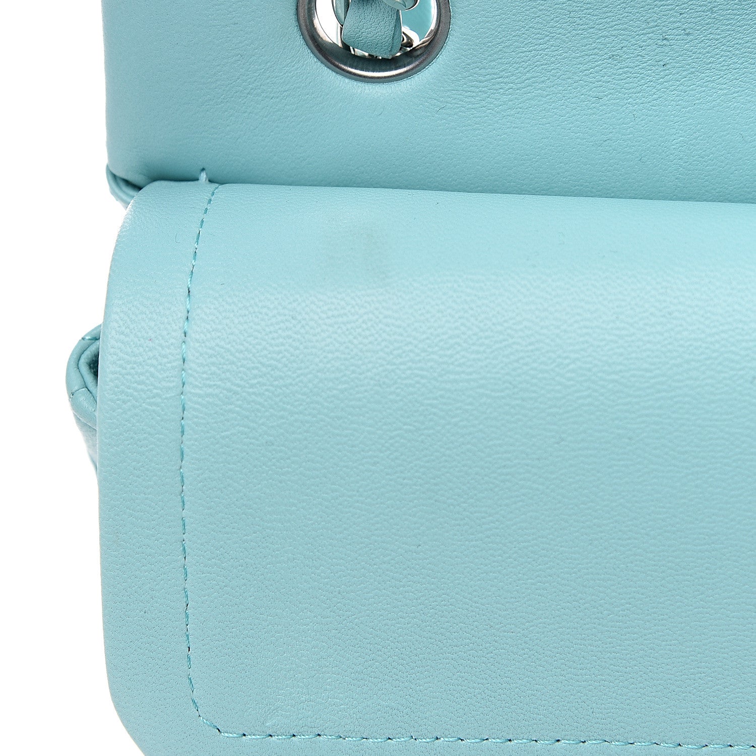 Chanel Lambskin Quilted Small Double Flap Light Blue 8 of 12