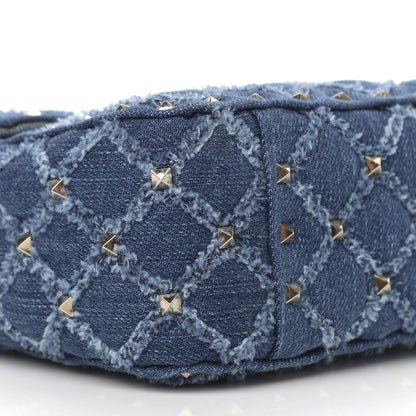 Valentino Garavani Denim Medium Rockstud Spike Shoulder Bag Denim 8 of 9