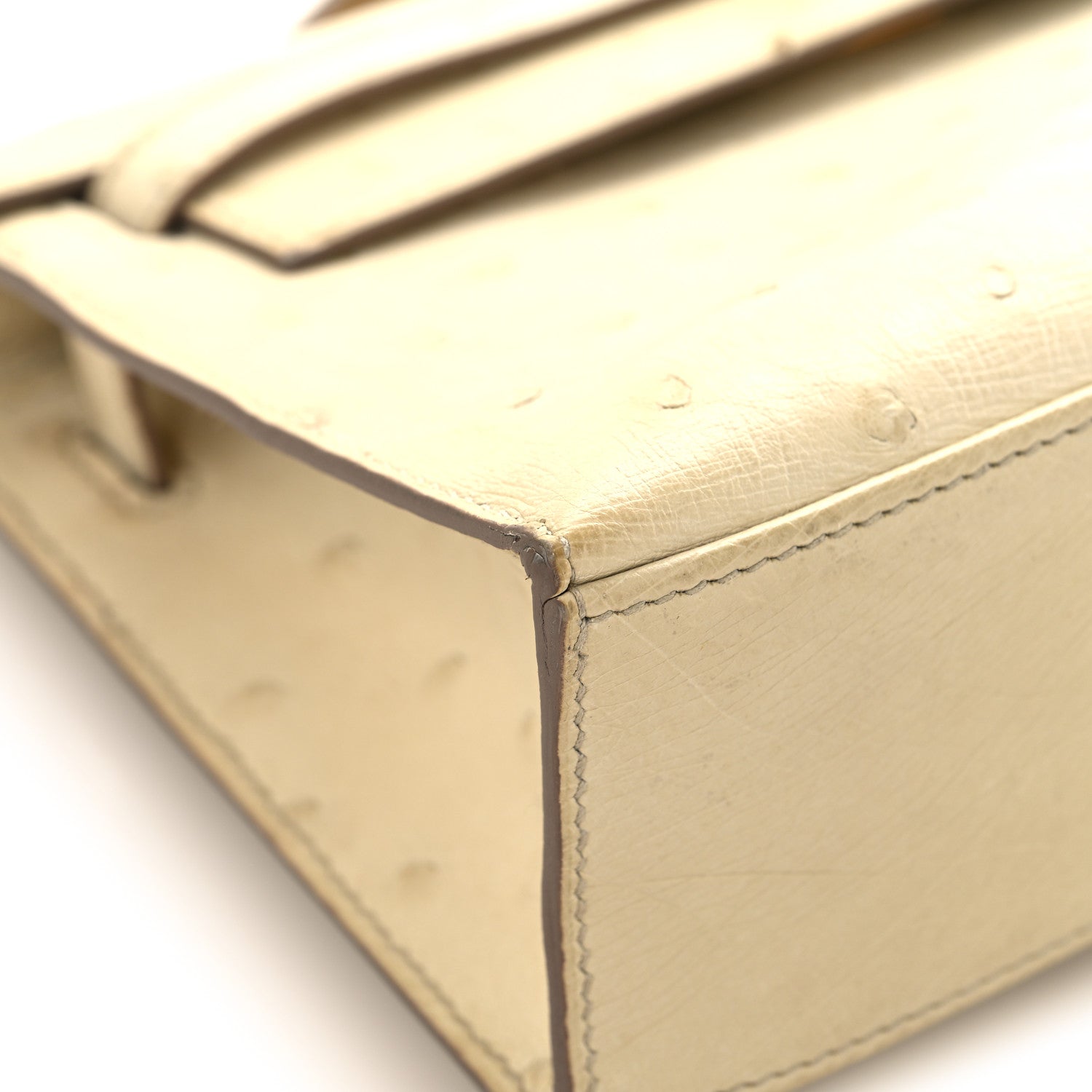 Hermes Ostrich Kelly Pochette Clutch Beton 9 of 15