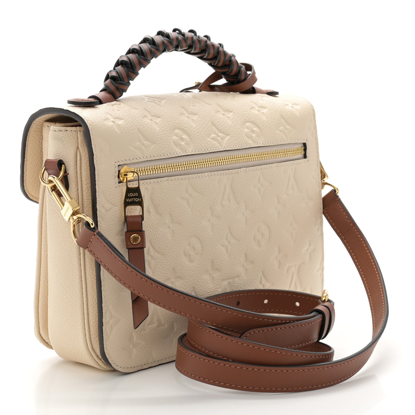 Empreinte Braided Pochette Metis Creme Beige Caramel