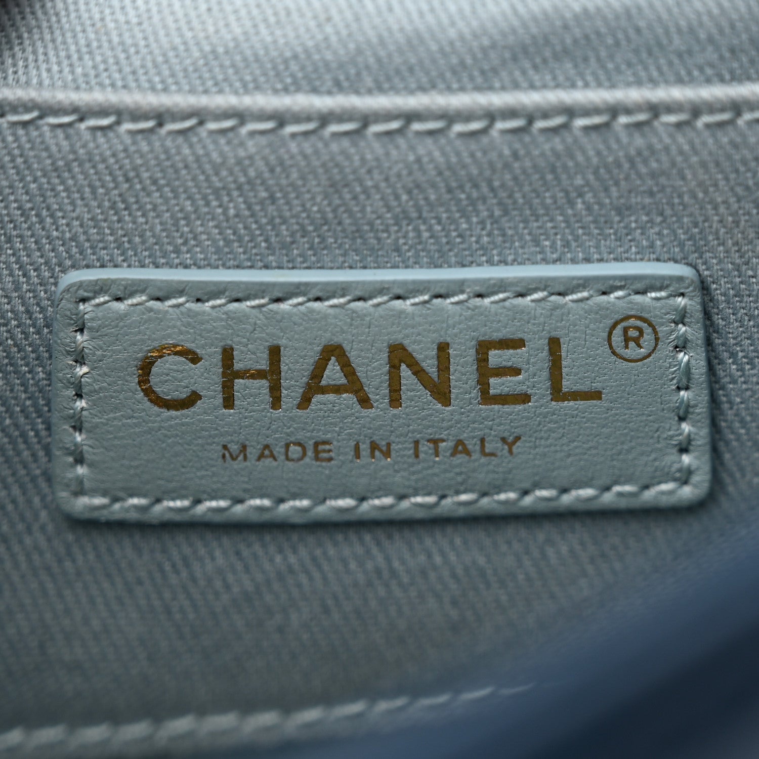 Chanel Calfskin Chevron Stitched Coco Waist Bag Blue 6 of 15