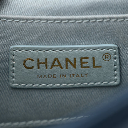 Chanel Calfskin Chevron Stitched Coco Waist Bag Blue 6 of 15