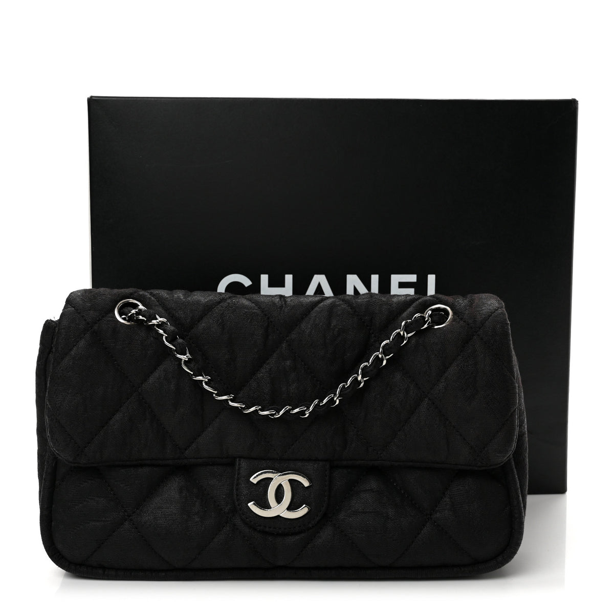 Coated Canvas Quilted Le Marais Flap Black