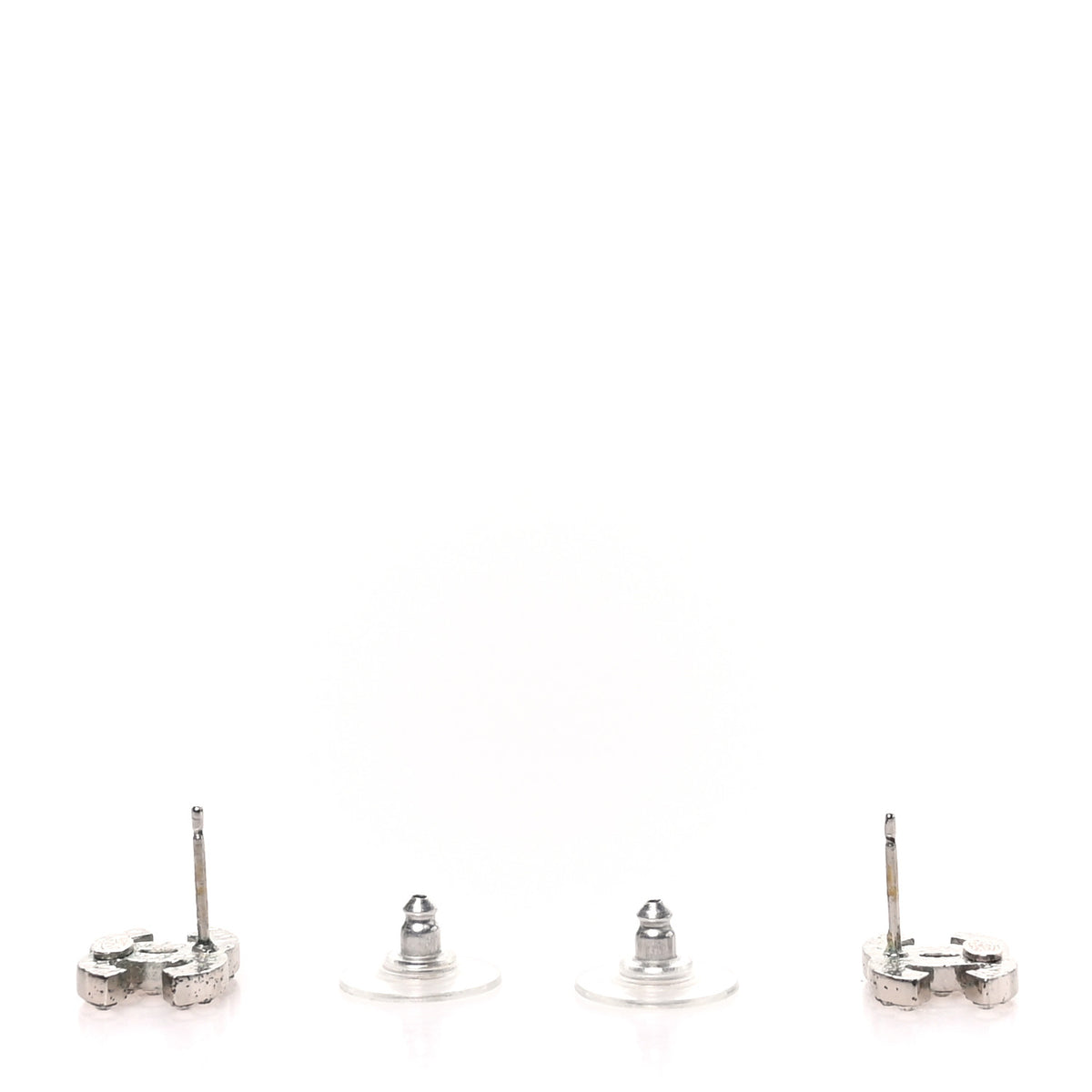 Chanel Crystal CC Earrings Silver 6 of 12