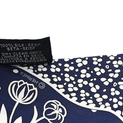 Hermes Silk Les Leopards Twilly Marine White 4 of 4