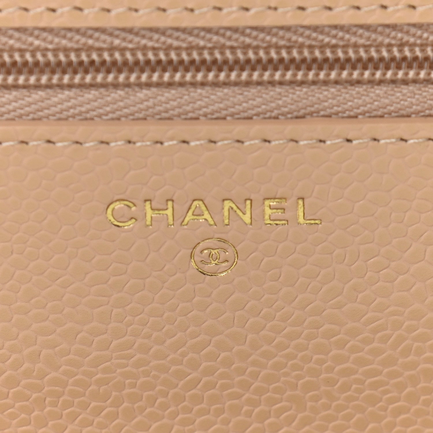 Chanel Caviar Quilted Wallet On Chain WOC Beige 6 of 10