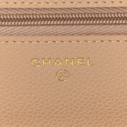 Chanel Caviar Quilted Wallet On Chain WOC Beige 6 of 10