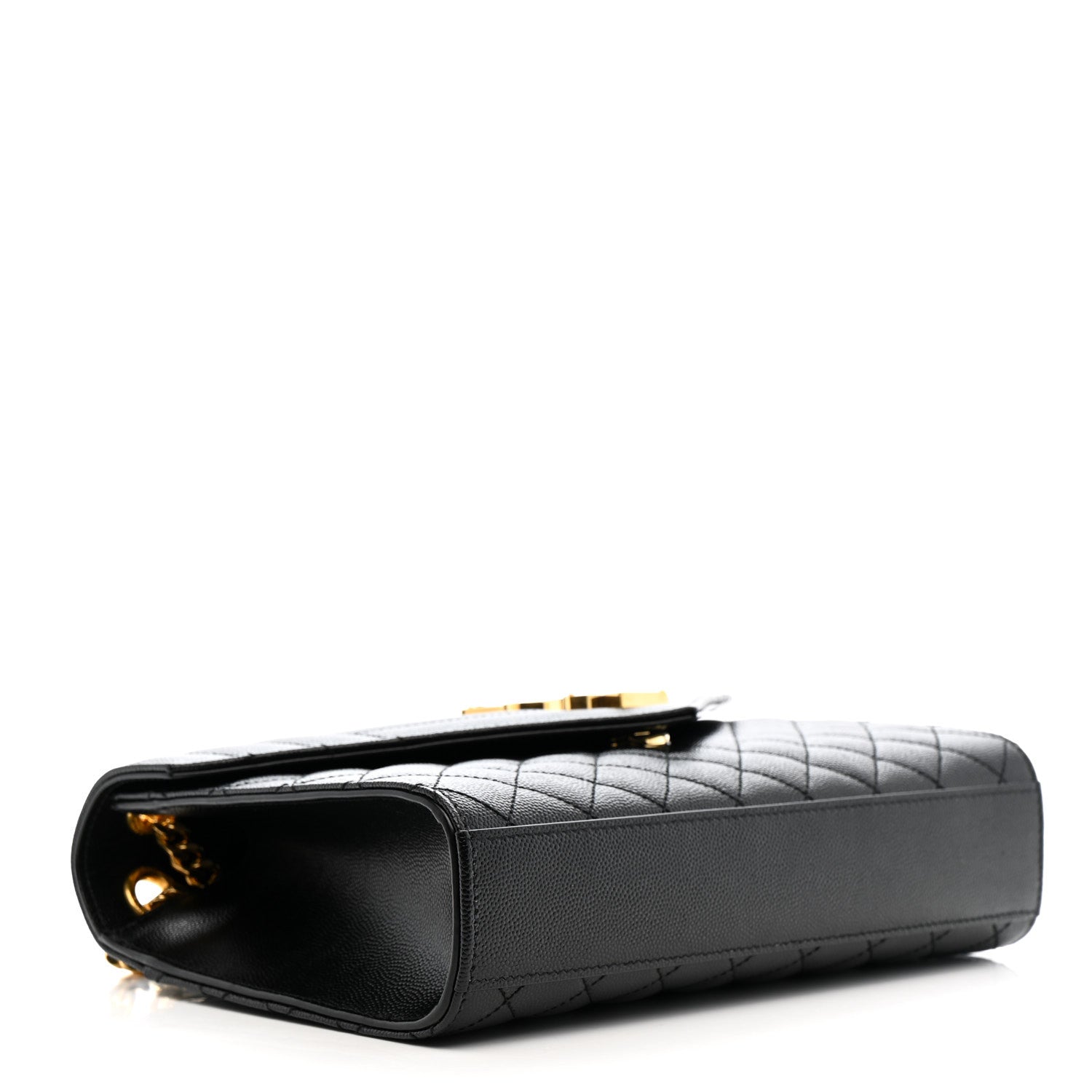 Saint Laurent Grain De Poudre Textured Mixed Matelasse Triquilt Medium Monogram Satchel Black 4 of 11