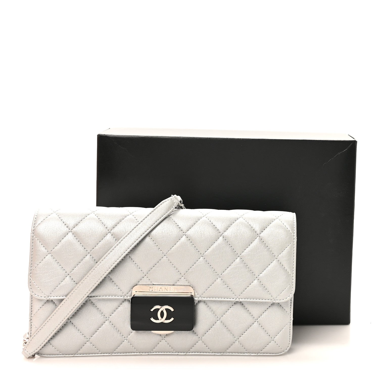 Chanel Metallic Sheepskin Quilted Small Beauty Lock Flap Silver 11 of 11