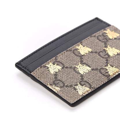 Gucci GG Supreme Monogram Bees Card Holder Black 5 of 9
