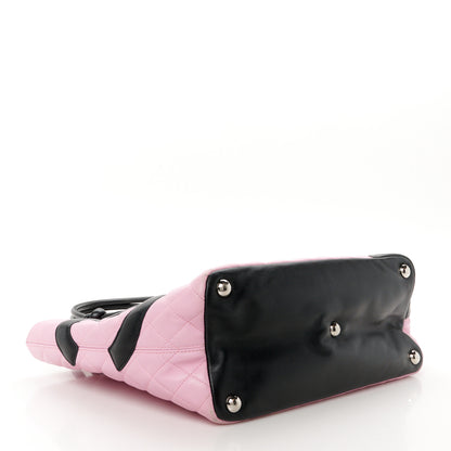Chanel Calfskin Quilted Large Cambon Tote Pink Black 4 of 10
